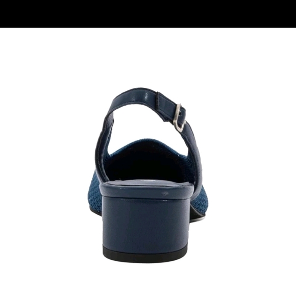 David Tate Women's Glenna Stretched Fabric Slingback Pump - Navy - Picture 3 of 10